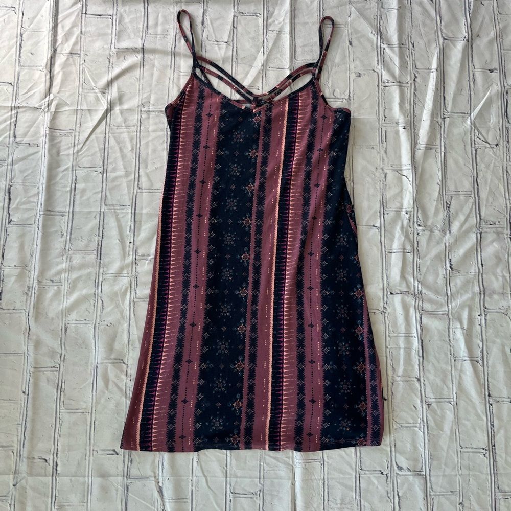 Mudd Mini Cami Slip Dress Navy Red Spaghetti Strap Women’s S Y2K Boho Festival